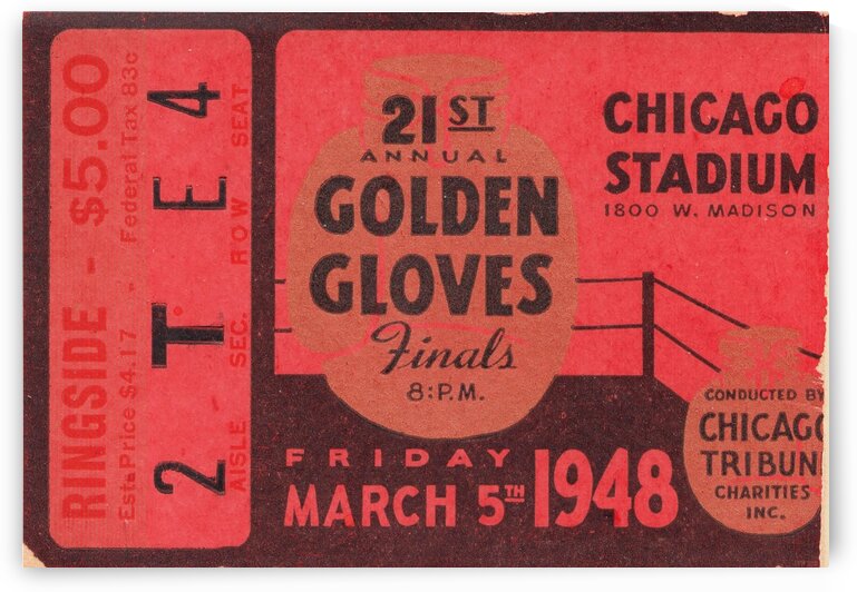 1948 Golden Gloves Boxing Art by Row One Brand