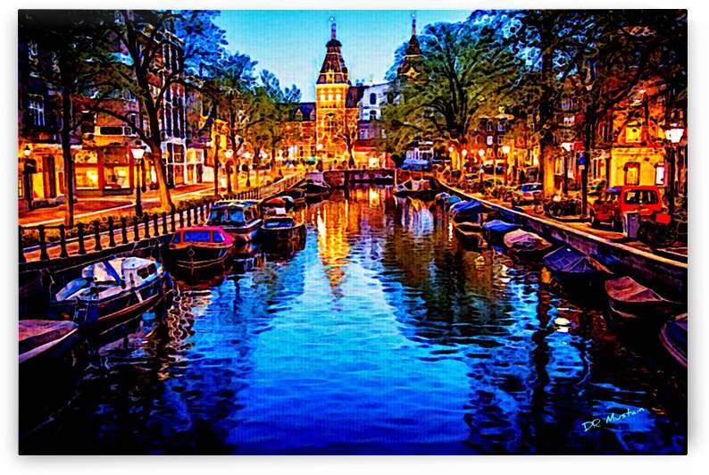 DR Mustain: Amsterdam at Dusk - Abstract Realism - Netherlands HD 300ppi by Stock Photography