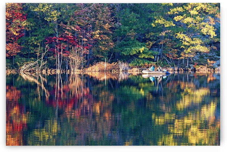 Fall Fishing On The Moon River by Deb Oppermann