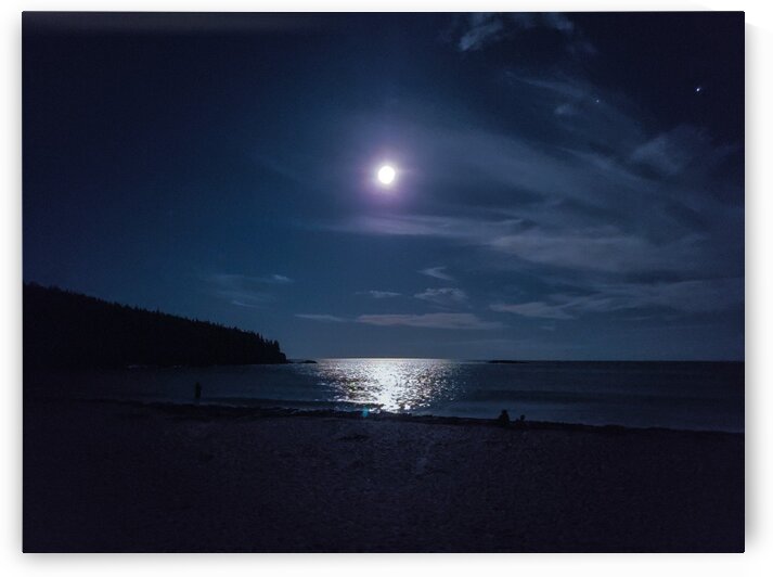 Moonlit Beach in Maine by Malin Linford