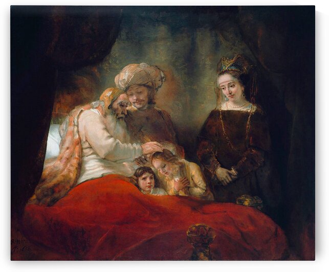 Rembrandt van Rijn: Jacob Blessing the Children of Joseph - HD300ppi by Stock Photography