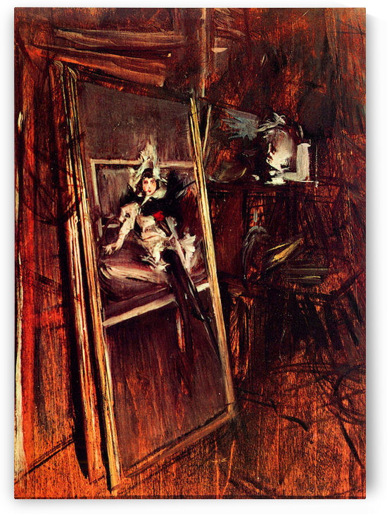 Inside the studio of the painter with youth Errazuriz by Giovanni Boldini