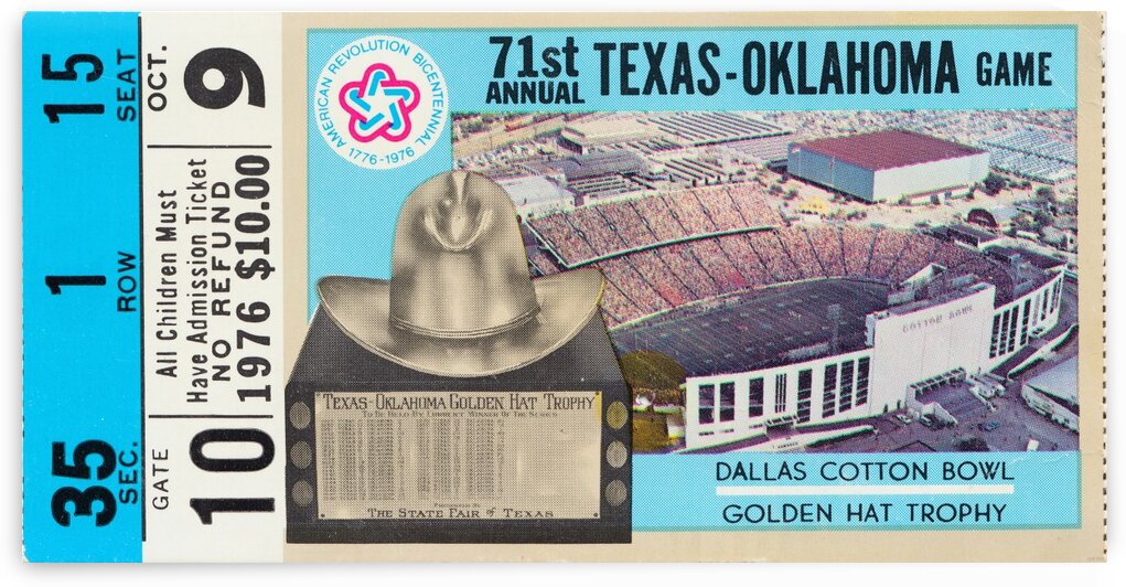 1976 Oklahoma vs. Texas by Row One Brand