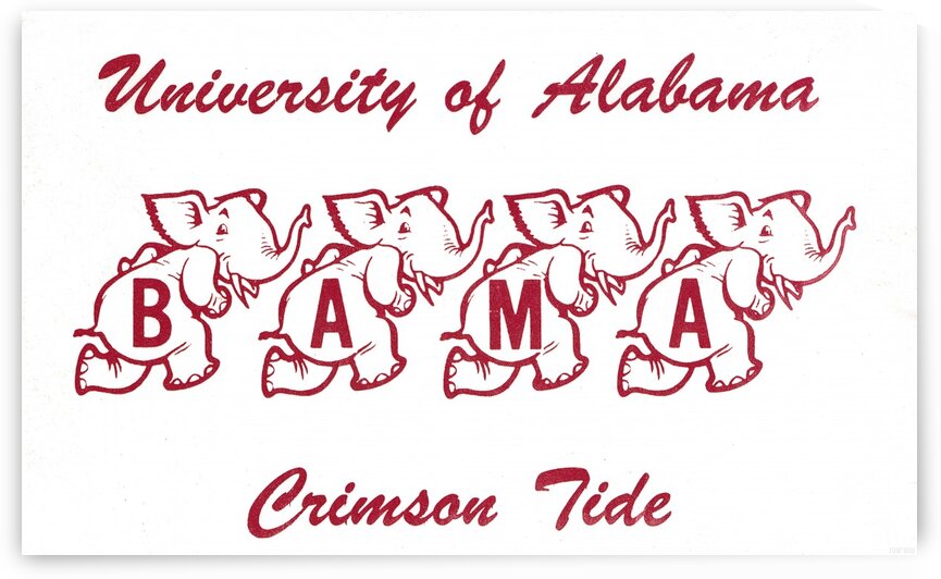 1961 University of Alabama Crimson Tide Art by Row One Brand
