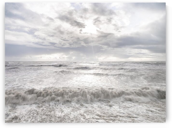 Rough and stormy sea at dusk, Charmouth, Dorset, UK by Assaf Frank