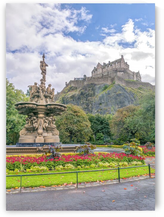 The Ross Fountain and Edinburgh Castle, Scotland by Assaf Frank