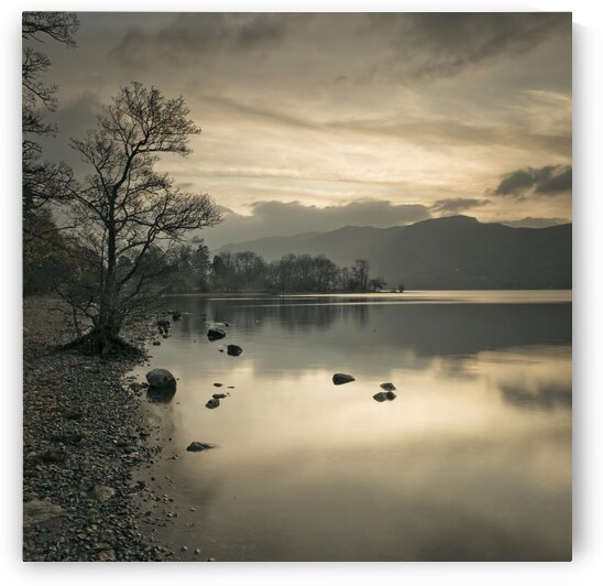Still lake at dusk by Assaf Frank