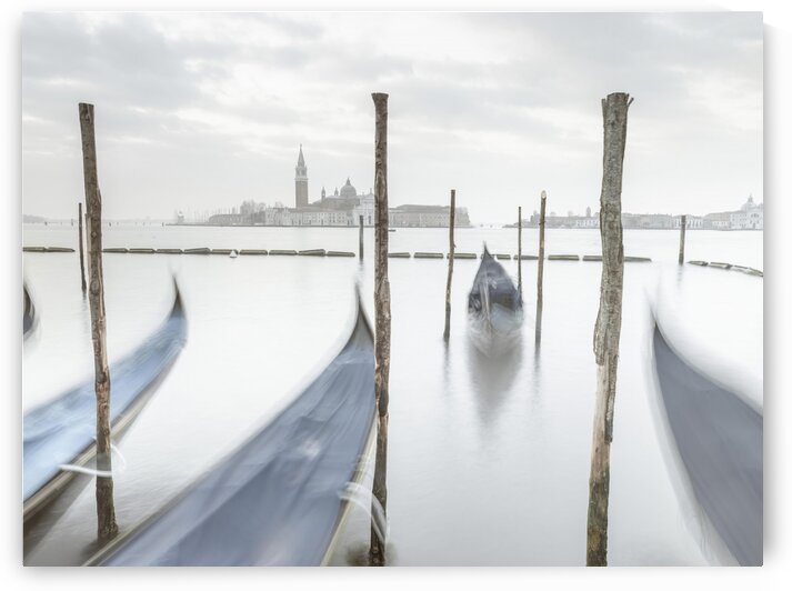 Gondolas in lagoon, Venice, Italy by Assaf Frank