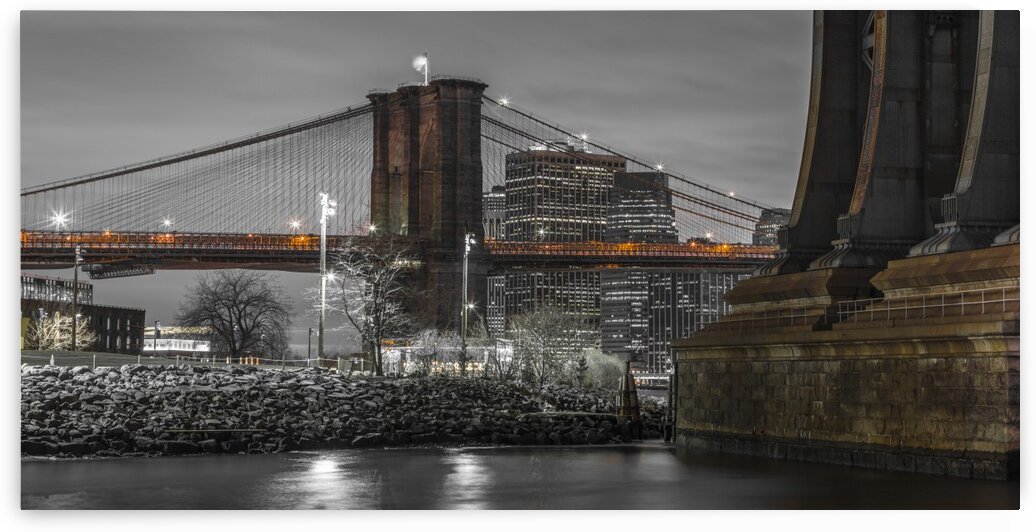 Brooklyn Bridge over East river, New York by Assaf Frank