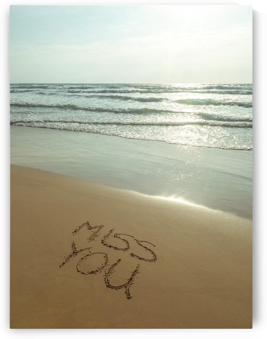 Miss You written on the beach by Assaf Frank