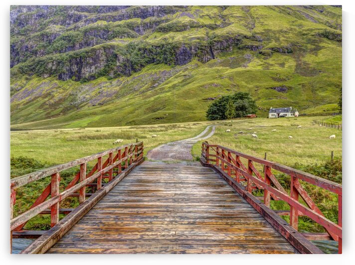 Wooden bridge at Glen Coe valley by Assaf Frank