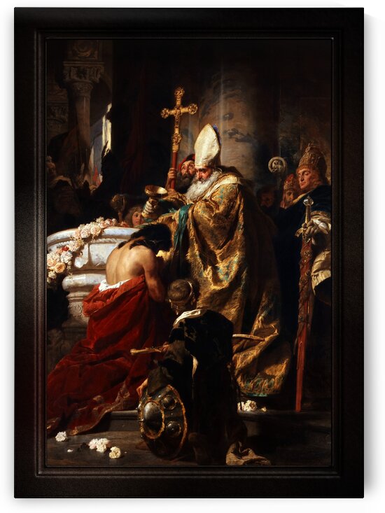 The Baptism of Vajk by Gyula Benczur Old Masters Classical Fine Art Reproduction by xzendor7