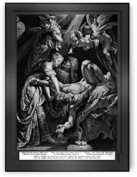 Judith Beheading Holofernes by Engraver Cornelis Galle Old Masters Classical Art Reproduction by xzendor7