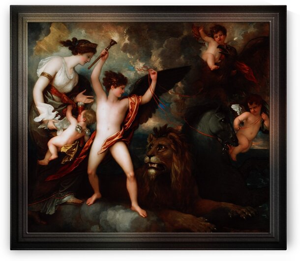 Omnia Vincit Amor by Benjamin West Old Masters Classical Fine Art Reproduction by xzendor7