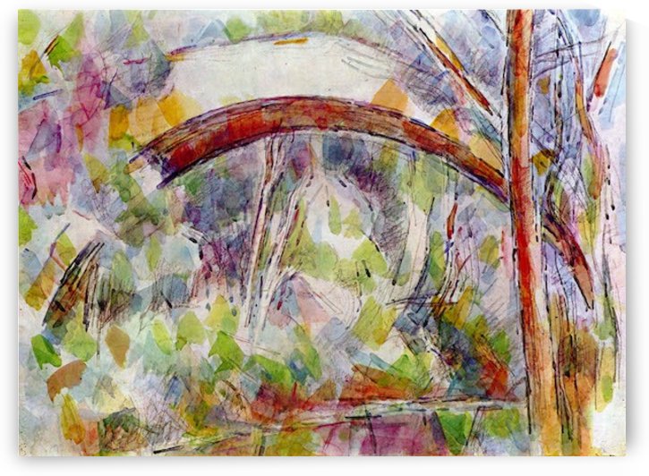 River at the Bridge of Three Sources by Cezanne