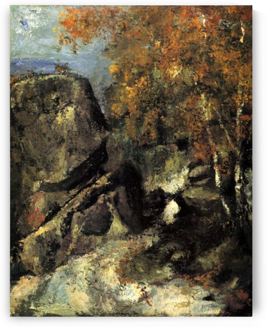 Rocks in Fountanbleu Forest by Cezanne