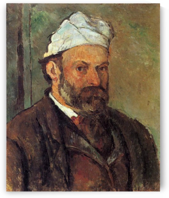 Self portrait with a white turban by Cezanne