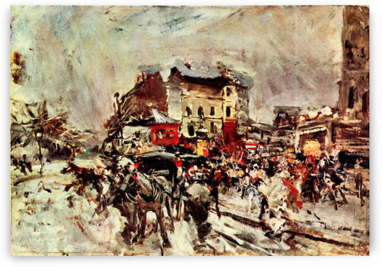 Outcome of a masked ball in Montmartre by Giovanni Boldini