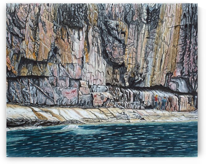 Agawa Rock Pictographs Painting by Stephen Emms