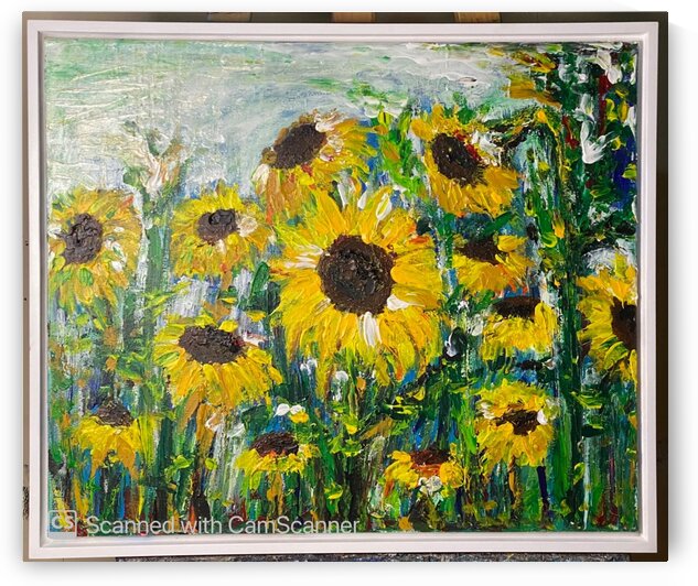  My sunflowers  Acryl on Canvas 50x60  FRAMED  by SA Colour Creations