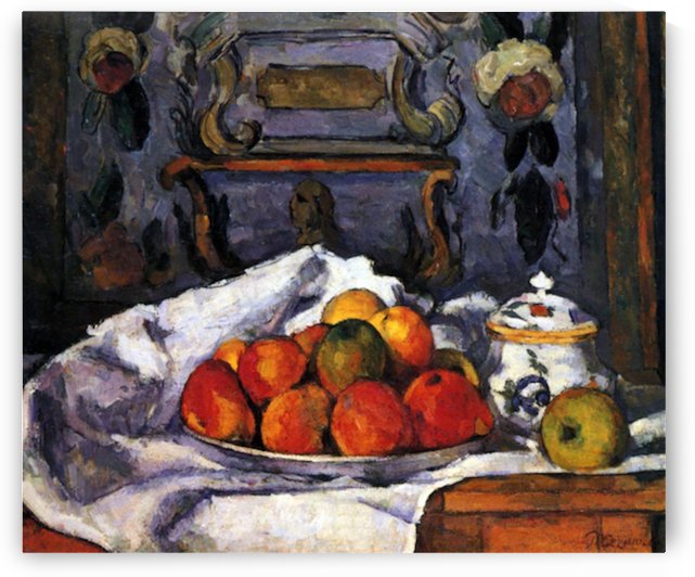 Still life bowl of apples by Cezanne