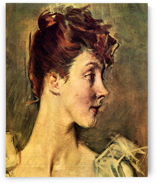 Portrait of Countess de Leusse detail by Giovanni Boldini