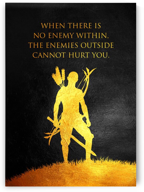 When there is no enemy within the enemies outside cannot hurt you. Motivational Wall Art by ABConcepts