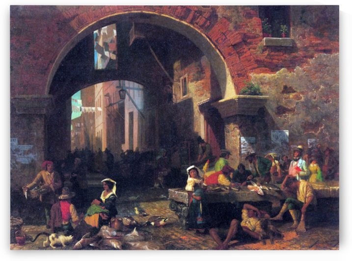 The Arc of Octavius Roman Fish market by Bierstadt