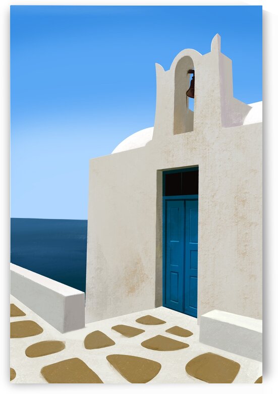 Bell house by the sea - Santorini  Greece by Cosmic Soup