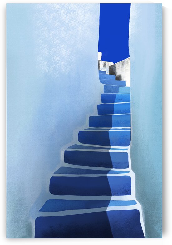 Blue Stairs - Santorini  Greece by Cosmic Soup