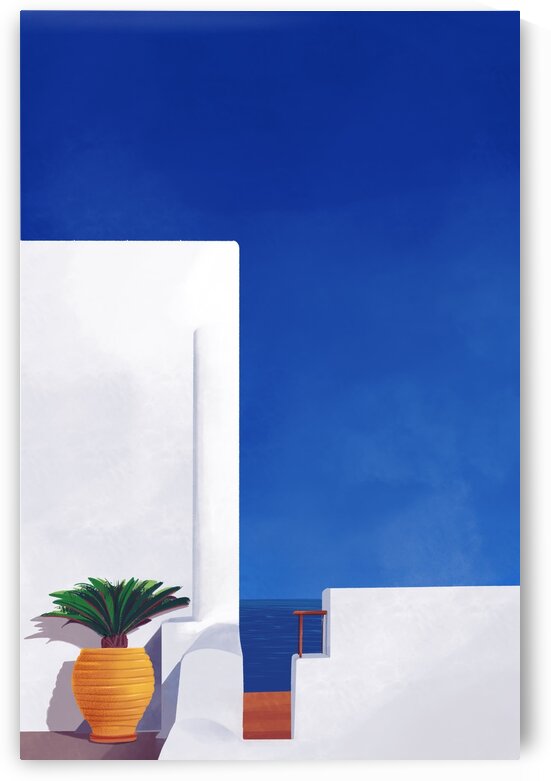 Beyond the White Wall - Santorini  Greece by Cosmic Soup