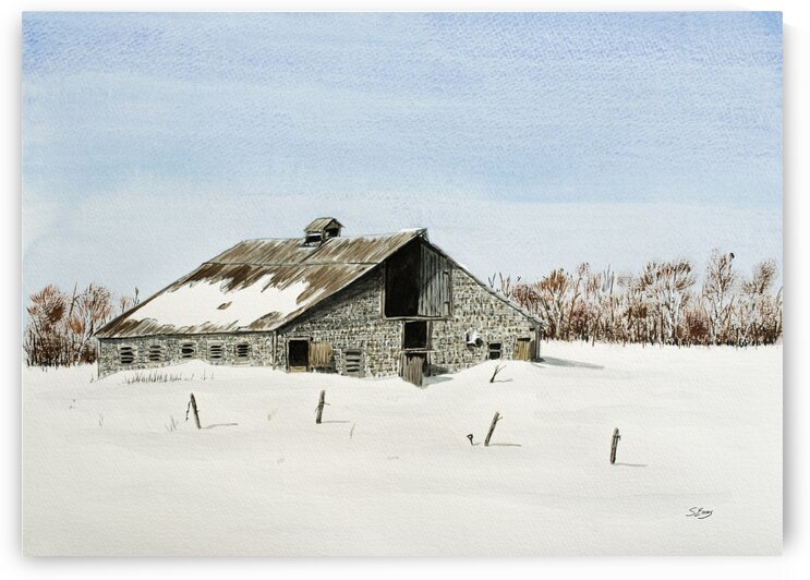 Frog Creek Barn Painting by Stephen Emms
