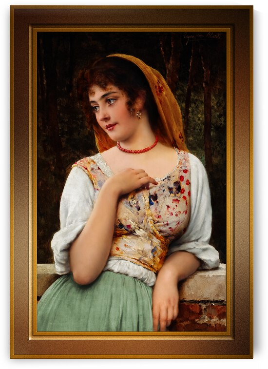 A Pensive Beauty by Eugen von Blaas Old Masters Classical Fine Art Reproduction by xzendor7