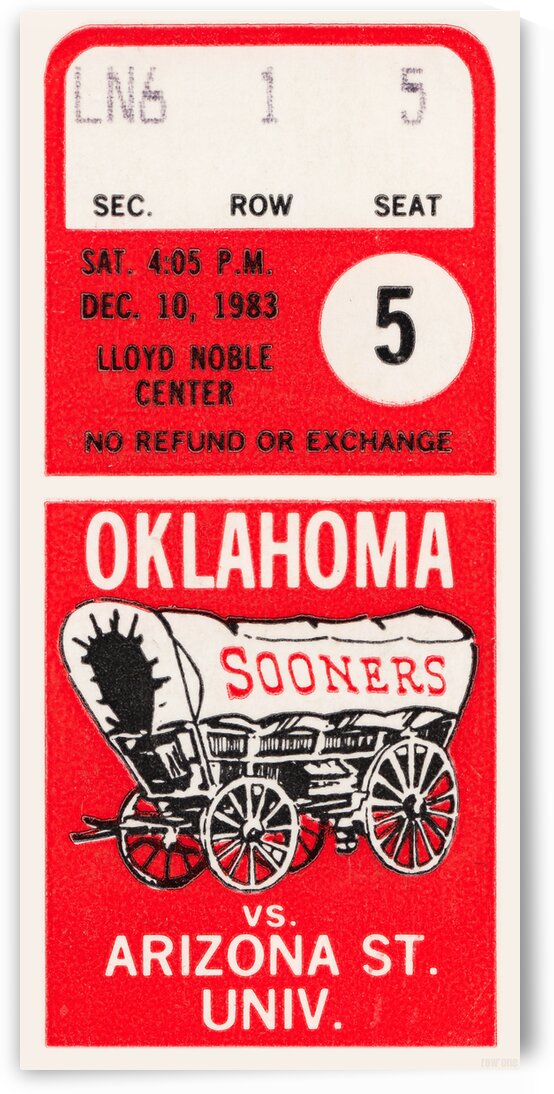 1983 OU Sooners Basketball Ticket Art by Row One Brand