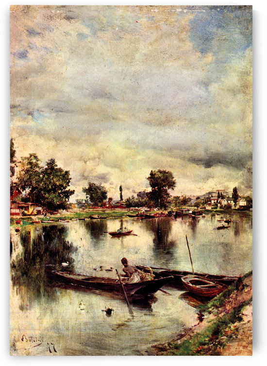 River landscape by Giovanni Boldini