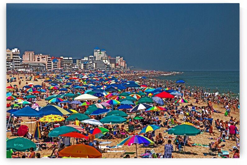 Crowded Beach in Ocean City Maryland by Bill Swartwout Photography