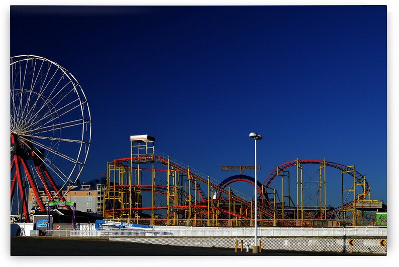 Deserted Ocean City Amusement Pier Blue Sky by Bill Swartwout Photography