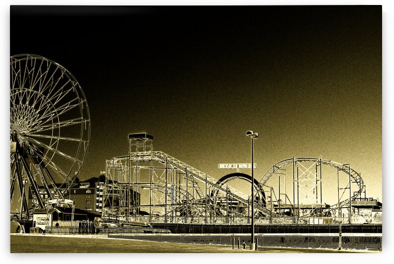 Deserted Ocean City Amusement Pier Painted Gold by Bill Swartwout Photography