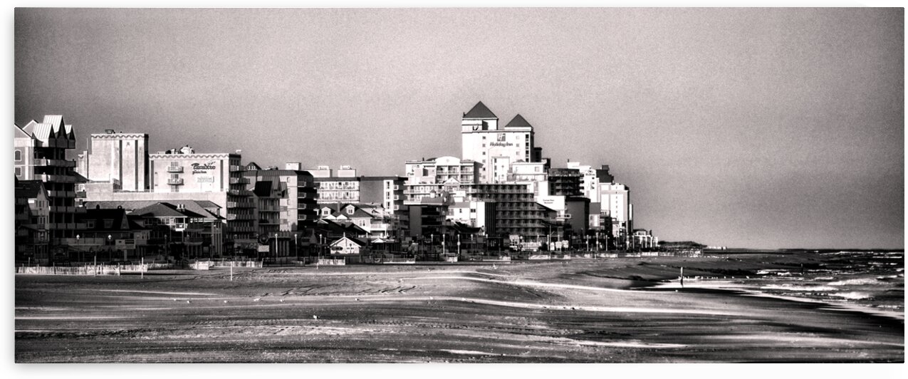 Ocean City Vacant Beach in Black and White by Bill Swartwout Photography