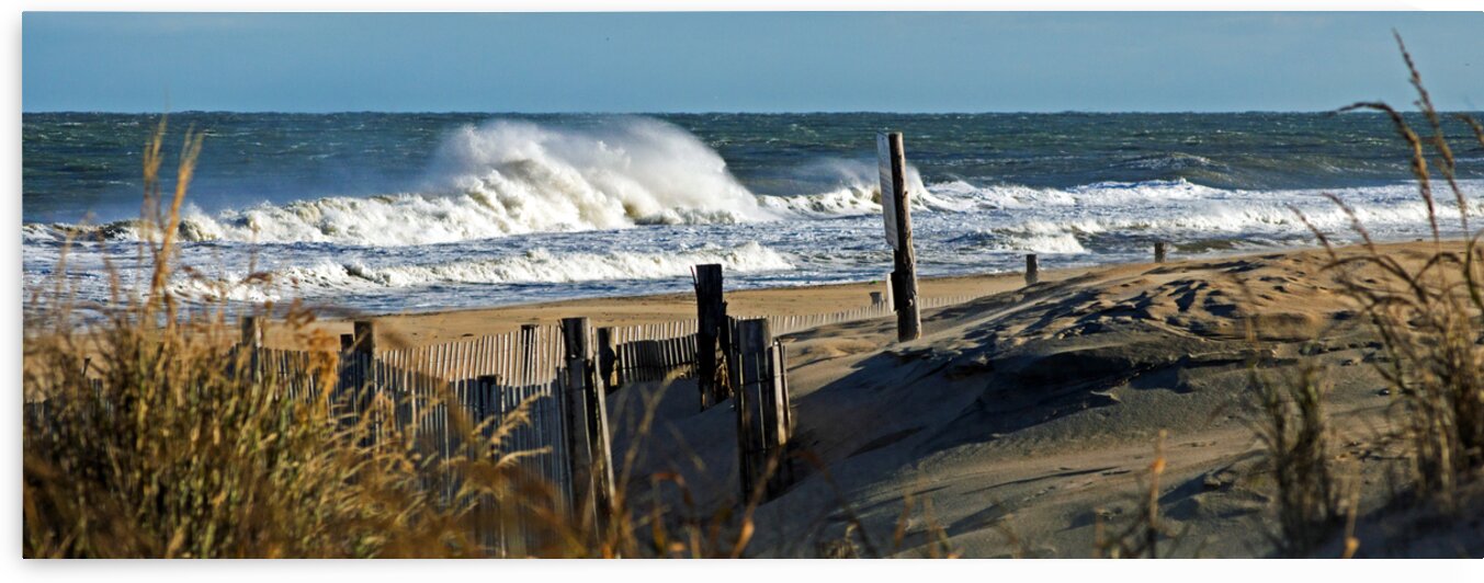 Fenwick Island Dunes and Waves Panorama by Bill Swartwout Photography