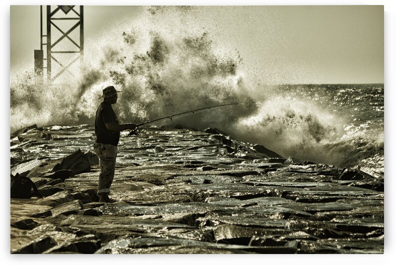 Golden Fisherman at the Ocean City Inlet by Bill Swartwout Photography