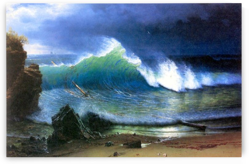 The coast of the Turquoise sea by Bierstadt