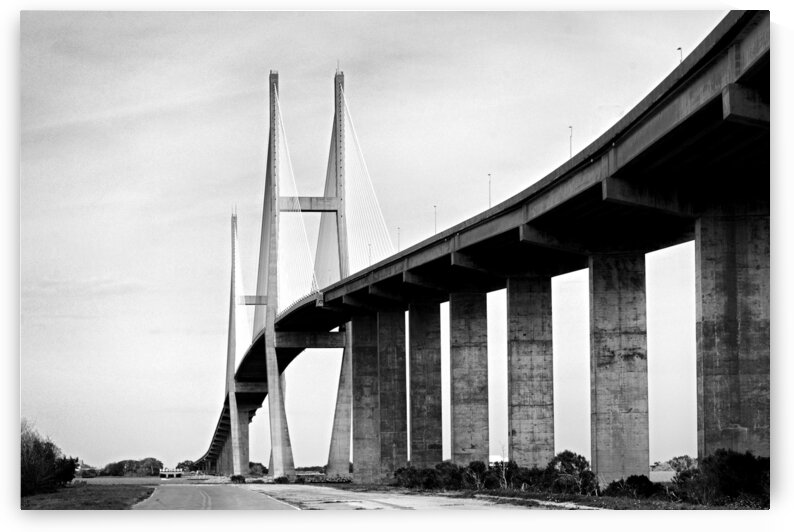 Sidney Lanier Bridge Brunswick in Monochrome by Bill Swartwout Photography