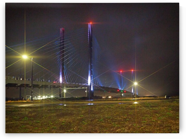 Indian River Bridge with Rain Fog and a Star Filter by Bill Swartwout Photography