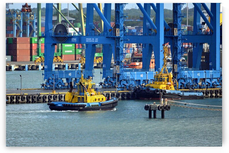 Panama Harbor Tugboats in Port by Bill Swartwout Photography