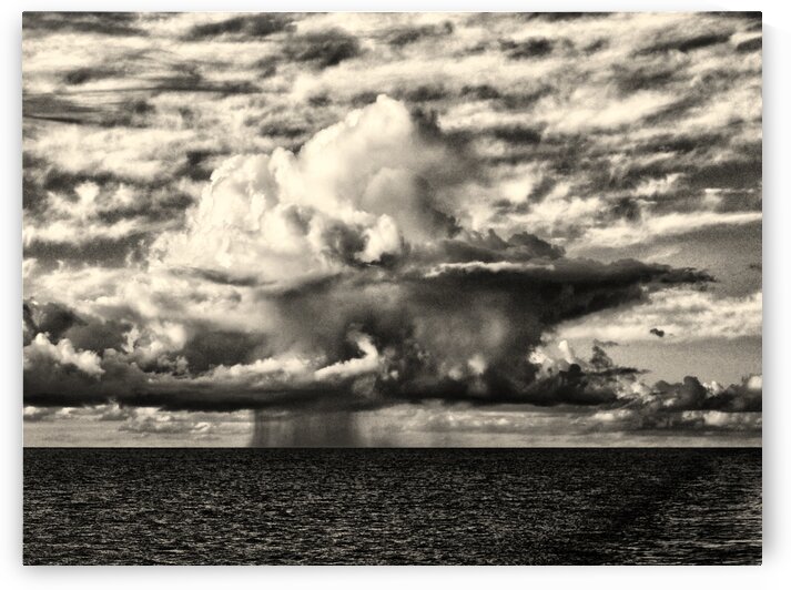 Thunderstorm at Sea in Black and White by Bill Swartwout Photography