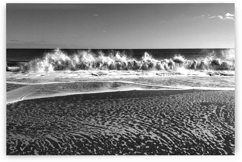 Fenwick Island Beach New Years Day black and white by Bill Swartwout Photography