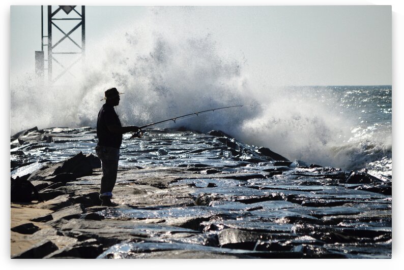 Dedicated Fisherman at the Ocean City Inlet by Bill Swartwout Photography