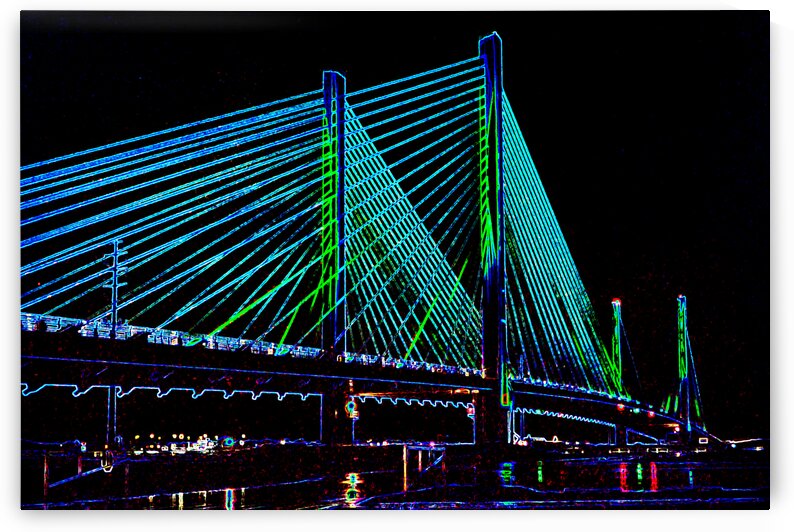 Indian River Bridge Night Abstract 6020145 by Bill Swartwout Photography