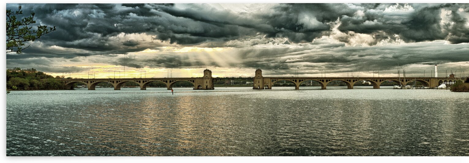Hanover Street Bridge Panorama Goldtone by Bill Swartwout Photography